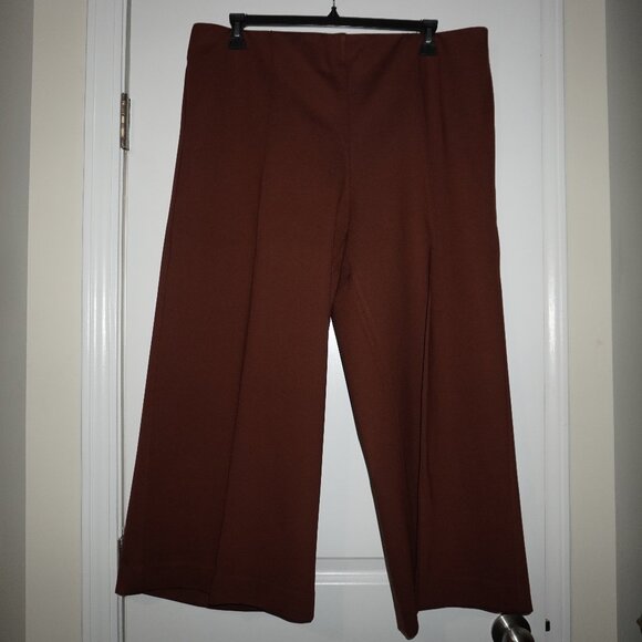 Chico's Brown Wide Leg Pants (Size 4R -2X/20) with Elastic Waist - Picture 1 of 4